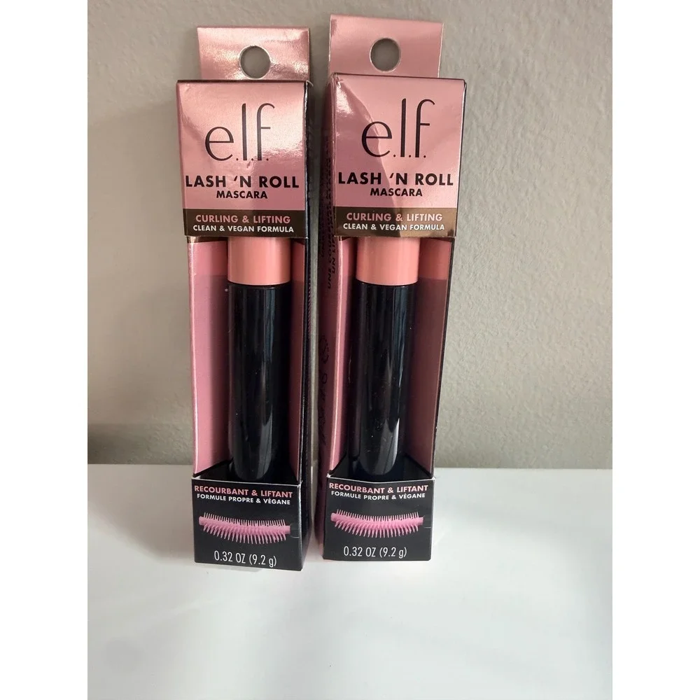 e.l.f. Lash 'N Roll Mascara Women 0.32oz Deep Brown Curling Lifting 2PK NWT